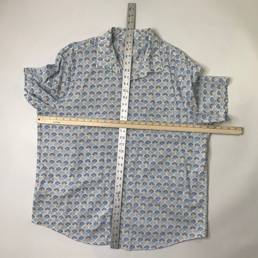 Original Penguin Shirt Mens 2XL Linen Blend Seashell Tile Stretch Short Sleeve - Picture 7 of 10
